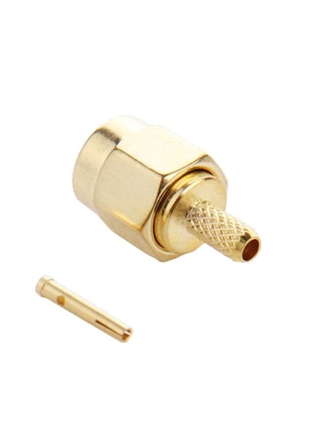 BURAQ 10 PCS Gold Plated Crimp RP-SMA Male Plug Pin RF Connector Adapter  - Image 2