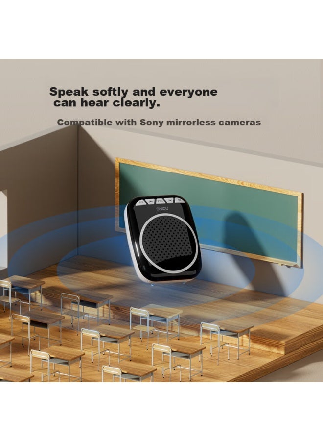 SHIDU S308 Small Bee Amplifier, Teacher-specific Classroom Amplifier, High-volume Outdoor Loudspeaker, Tour Guide Long-lasting Anti-howling Megaphone, Wired Microphone, Blue - Image 4