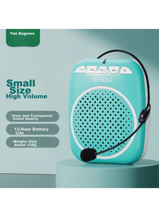 SHIDU S308 Small Bee Amplifier, Teacher-specific Classroom Amplifier, High-volume Outdoor Loudspeaker, Tour Guide Long-lasting Anti-howling Megaphone, Wired Microphone, Blue - Image 1