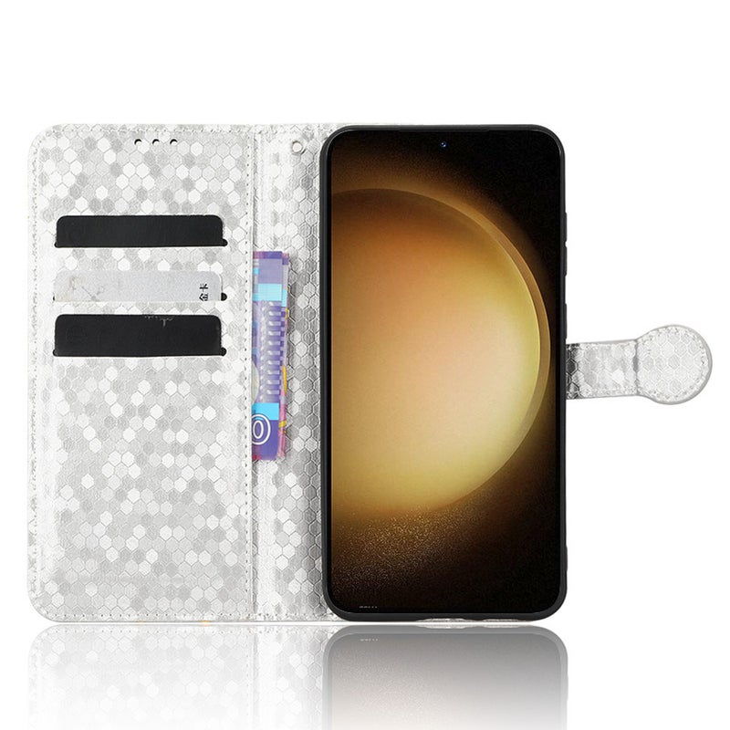 غطاء هاتف بTPU لـ Samsung Galaxy A04 مع حامل بطاقات ونقشة منقطة مع مقاوم للصدمات مع حماية من السقوط باللون ذهبي وردي من مادة TPU للعائلة أثناء التنقل سهل الحمل - Image 4
