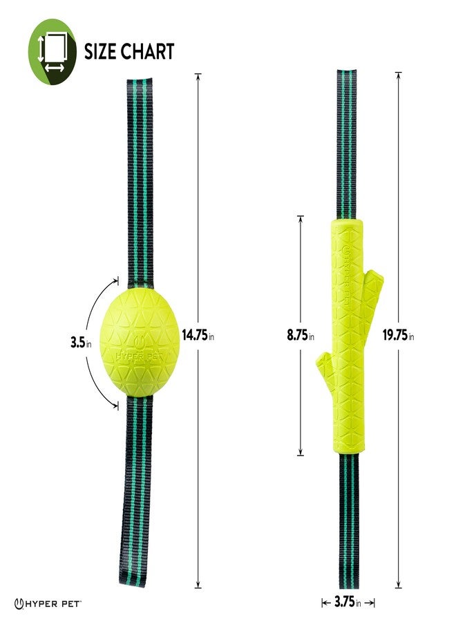 Hyper Pet Grab Tabs EVA Fetch Stick and Fetch Ball with Nylon Tabs Fetching Dog Toys That Floats in Water Combo Pack - Image 2