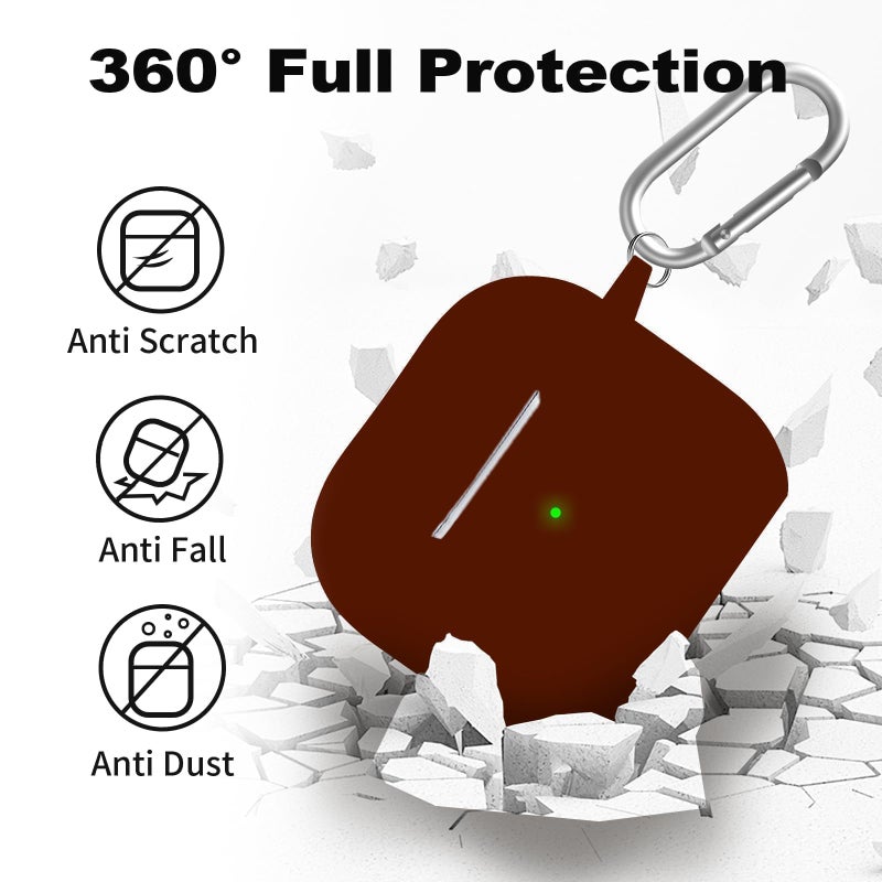 Woyinger for Airpods 4th Case Cover, Come with Cleaner Kit,Soft Skin Silicone Case Cover with Keychain, Full Protective Case for Men and Women, Compatible with AirPods 4th Generation Case,Wine Red - Image 3