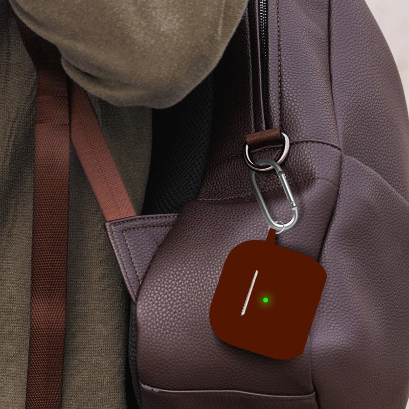 Woyinger for Airpods 4th Case Cover, Come with Cleaner Kit,Soft Skin Silicone Case Cover with Keychain, Full Protective Case for Men and Women, Compatible with AirPods 4th Generation Case,Wine Red - Image 4