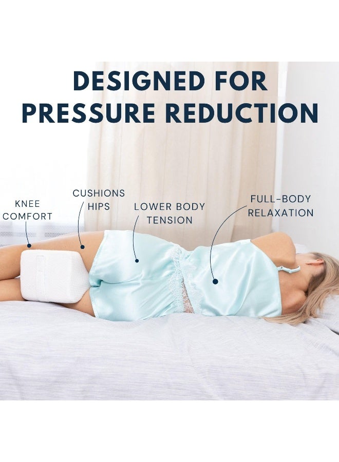 Everlasting Comfort Memory Foam Knee Pillow for Side Sleepers - Sciatica Pain Relief Pillow, Adjustable Strap Support - Leg Pillows for Sleeping Alignment, Knees, Back & Hip Cushion - Image 4