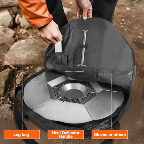 Lunies Heat Deflector Carry Bag for Solo Stove Bonfire Heat Deflector, Medium - Portable Fire Pit Bag Compatible with Bonfire Heat Deflector,Storage Case for Travel & Camping,Protective Accessory, Dia: 25.8” - Image 3
