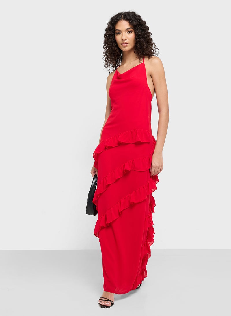 Ginger Halter Ruffled Maxi Dress  - Image 4