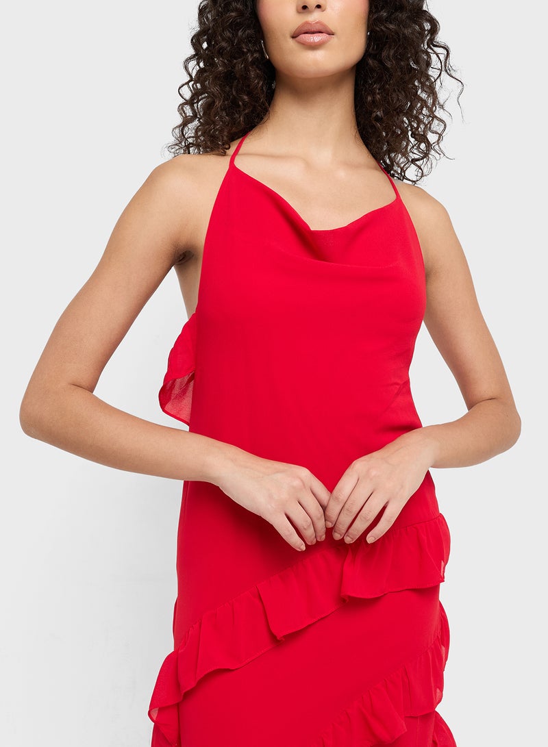 Ginger Halter Ruffled Maxi Dress  - Image 3