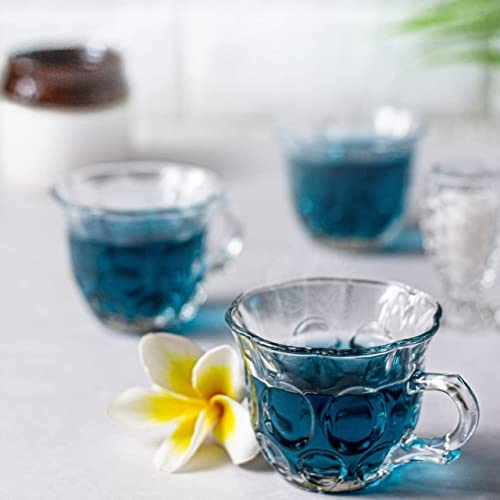 Mevanta Premium Glass Tea and Coffee Cup 200ML Set of 6 Transparent Glass Cups Set for Milk Cup, Hot/Cold Drinks Cups, Herbal Tea, Green Tea, Lemon Tea Cup Set for Ideal Gift Uses (6, BX-13) - Image 4