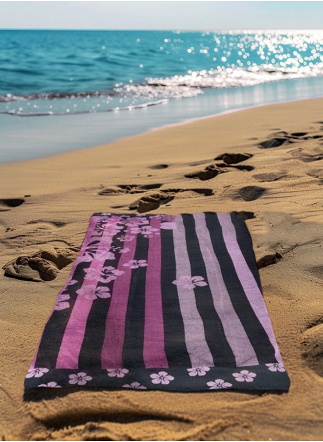 snooze Snooze Beach towel, 170*90 cm, pink flower design  - Image 4