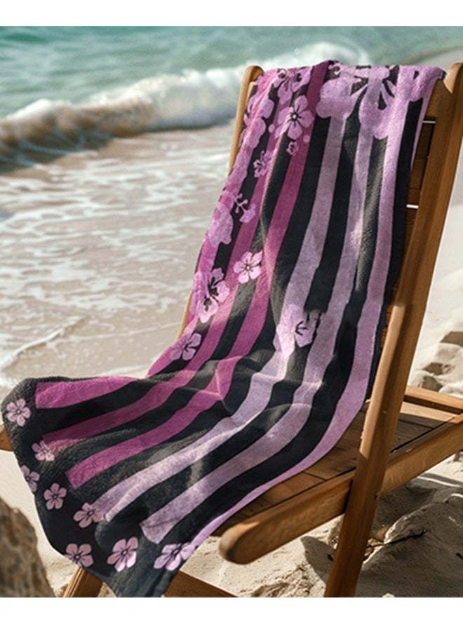 snooze Snooze Beach towel, 170*90 cm, pink flower design  - Image 3