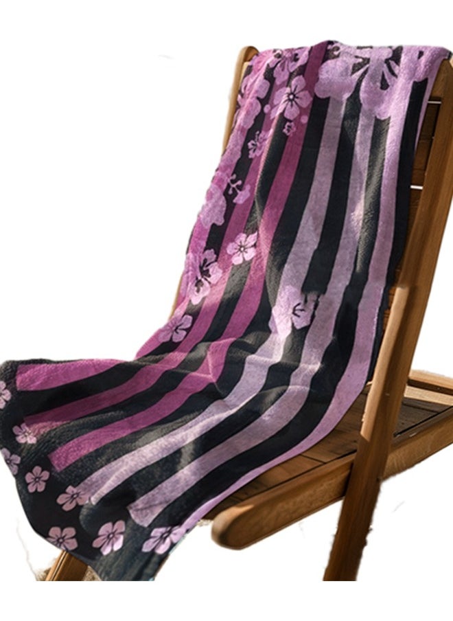 snooze Snooze Beach towel, 170*90 cm, pink flower design  - Image 5
