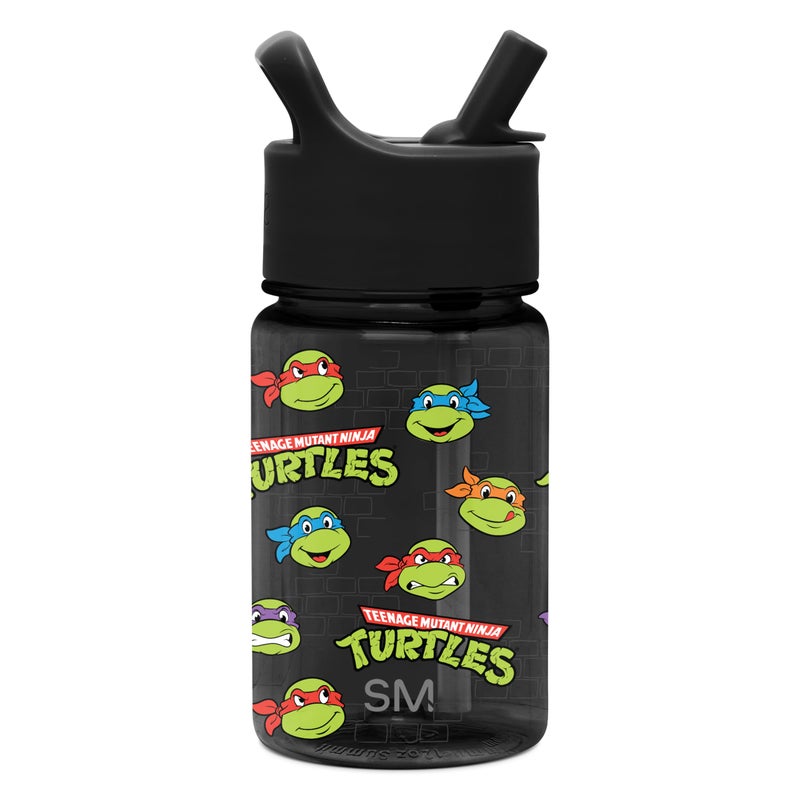 Simple Modern Nickelodeon TMNT Kids Water Bottle Plastic BPA-Free Tritan Cup with Leak Proof Straw Lid | Reusable and Durable for Toddlers, Boys | Summit Collection | 12oz, TMNT Turtles Unite - Image 1