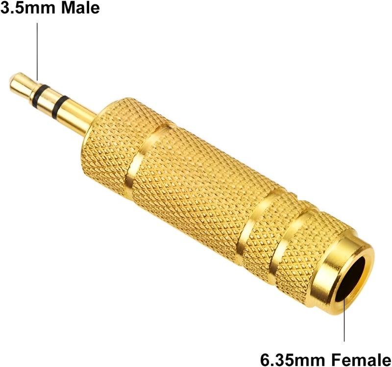 KNEUTRIX 3.5mm Male to 6.35mm Female Stereo Adapter, (3 Pieces) 3.5mm (1/8 inch) Plug to 6.35mm (1/4 inch) Jack Stereo Adapter for Conversion Headphone - Image 4