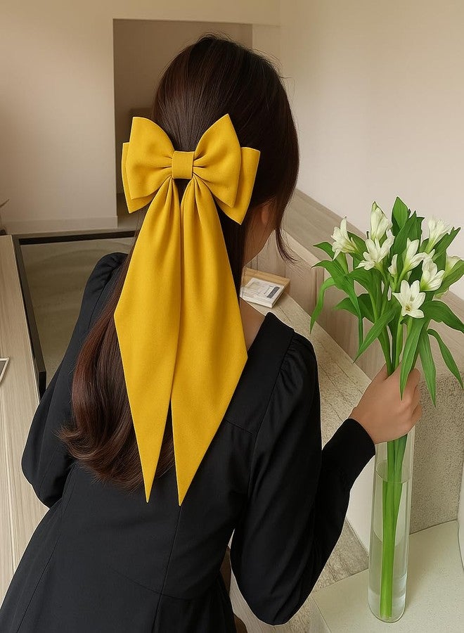 ANNACREATIONS ANNA CREATIONS8 Pcs Large Satin Bow Hair Barrette Clips for Women & Girls - Strong Hold, Long Tail Hair Accessories for Parties, Weddings Wear & Gifting (Multicolor) - Image 5