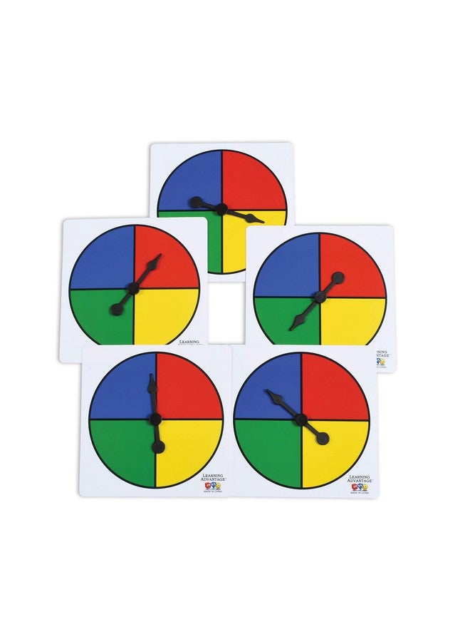 Learning Advantage Fourcolor Spinners Set Of 5 Game Spinner Write On/Wipe Off Surface For Multiple Uses - Image 1