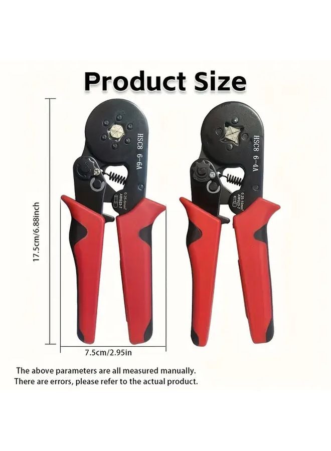 Red And Black 6 6 Crimping Pliers Professional Adjustable Ratcheting End Heavy Duty Metal - Image 4