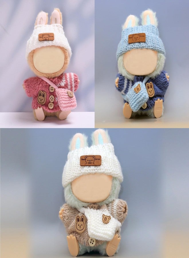 iBayda Total 3 Sets Knit Doll Clothes Accessories for 17cm Dolls Include: 3 Hats, 3 Sweaters, 3 Bags- Soft & Stylish Costume Accessories (Doll and Glasses are Not Icluded) - Image 3