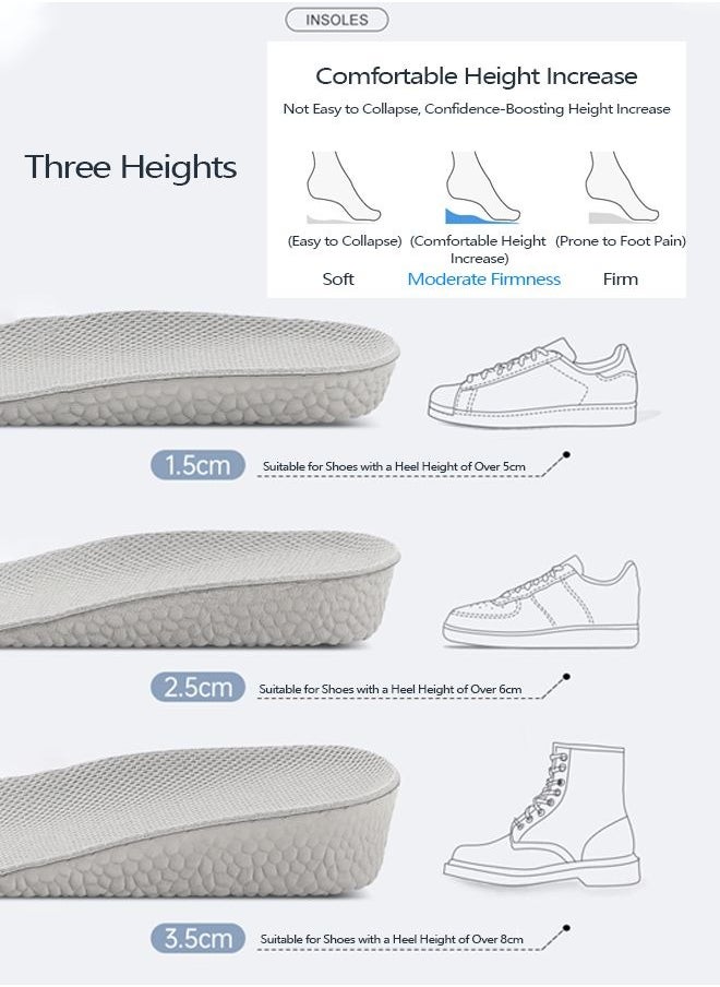 Bliszaar - 1pair Height Increasing Insoles, Invisible Unisex Female Height Increasing Insertion Pad Heel Support Height Increasing Pad 1.5cm, EU 41-43 - Image 1