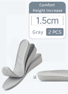Bliszaar 1pair Height Increasing Insoles, Invisible Unisex Female Height Increasing Insertion Pad Heel Support Height Increasing Pad 1.5cm, EU 41-43  - Image 1