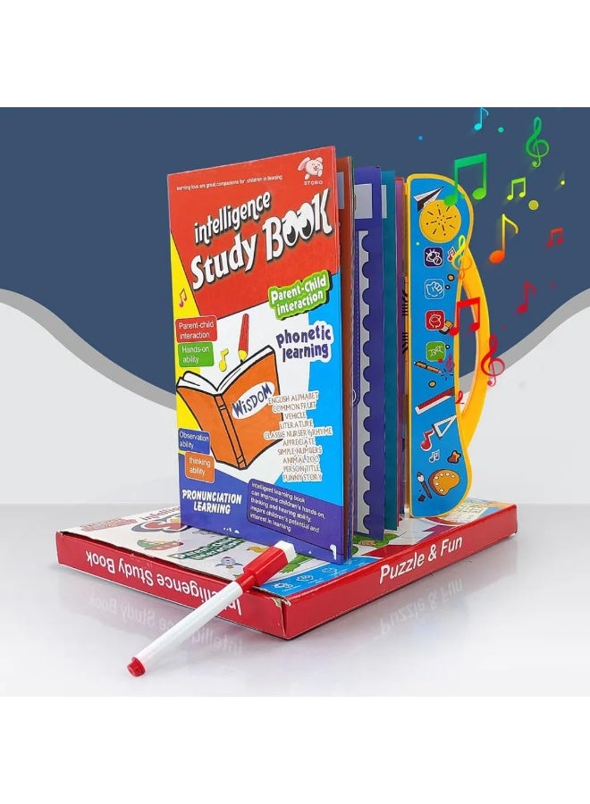 Storio Intelligence Book Sound Book Learning Cards for Children,English Letters & Words Language_Skills Learning Book,Fun Educational Toys. Activities with Numbers, Shapes Learning Book for Toddlers - Image 2