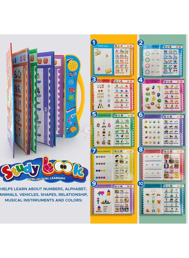 Storio Intelligence Book Sound Book Learning Cards for Children,English Letters & Words Language_Skills Learning Book,Fun Educational Toys. Activities with Numbers, Shapes Learning Book for Toddlers - Image 4