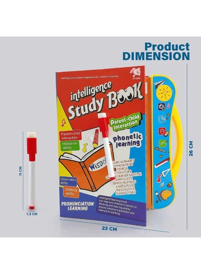Storio Intelligence Book Sound Book Learning Cards for Children,English Letters & Words Language_Skills Learning Book,Fun Educational Toys. Activities with Numbers, Shapes Learning Book for Toddlers - Image 4