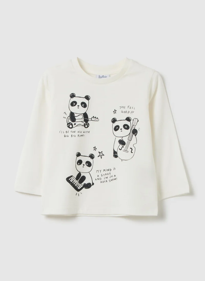Ovs WHITE PURE COTTON CHILDREN'S T-SHIRT REGULAR FIT