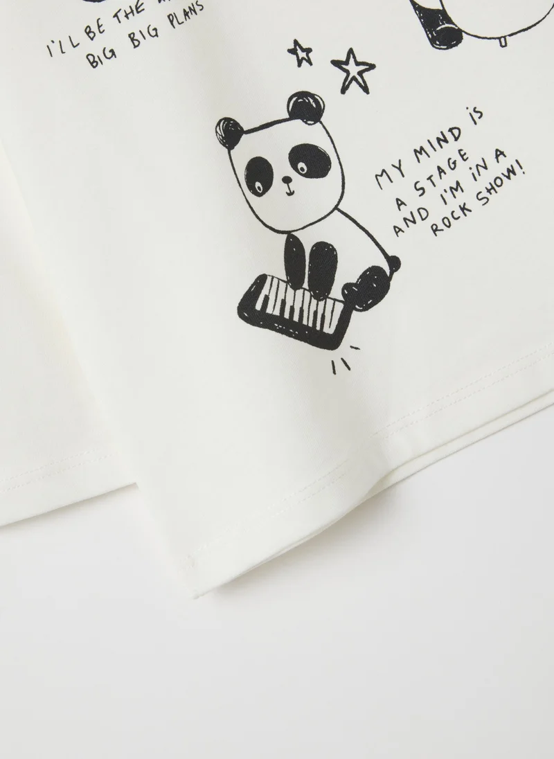 Ovs WHITE PURE COTTON CHILDREN'S T-SHIRT REGULAR FIT