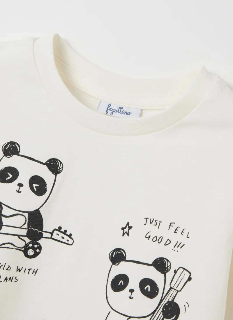 Ovs WHITE PURE COTTON CHILDREN'S T-SHIRT REGULAR FIT