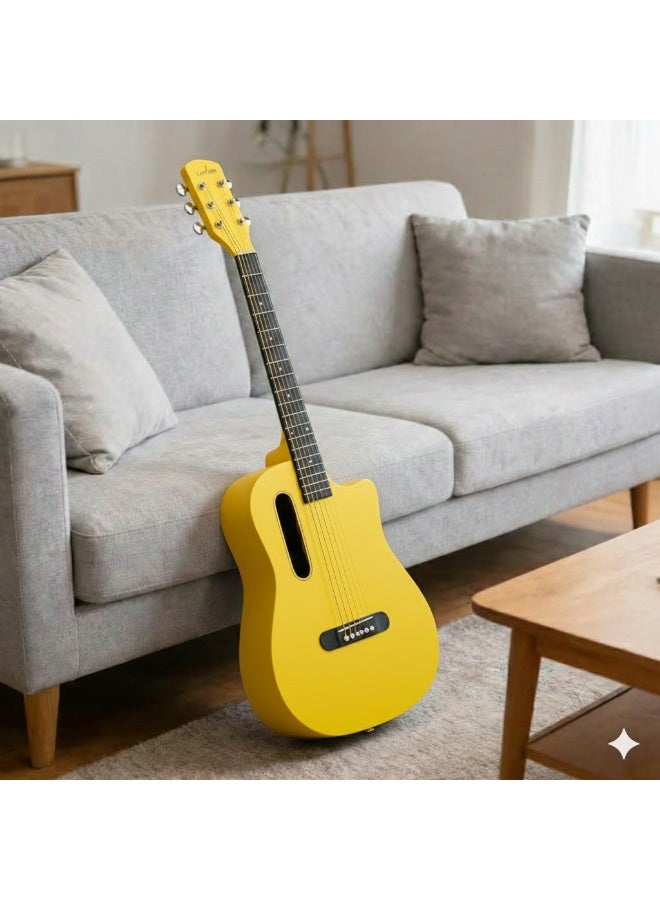 Megarya GS-X1 Signature Series Portable Guitar – Premium African Tonewood – In Yellow Finish - Image 5