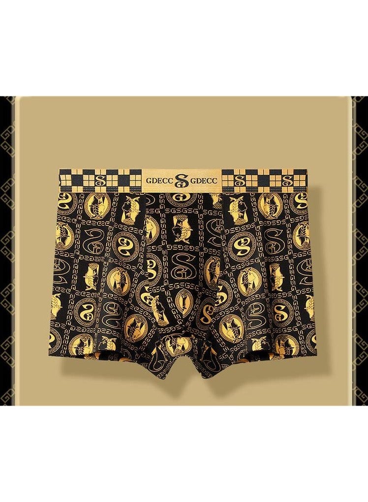 Boxed Men's Fashionable Printed Summer Lightweight Boxed Underwear Set Of 4 Pieces  - Image 5