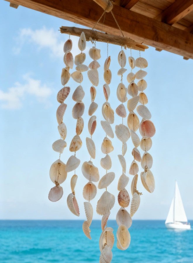 Novabright Beach Seashell Wall Hanging Decor Beach Room Decor Farmhouse Rustic Coastal Decorations Coastal Wall Art for Living Room, Bedroom and Dining - Image 4