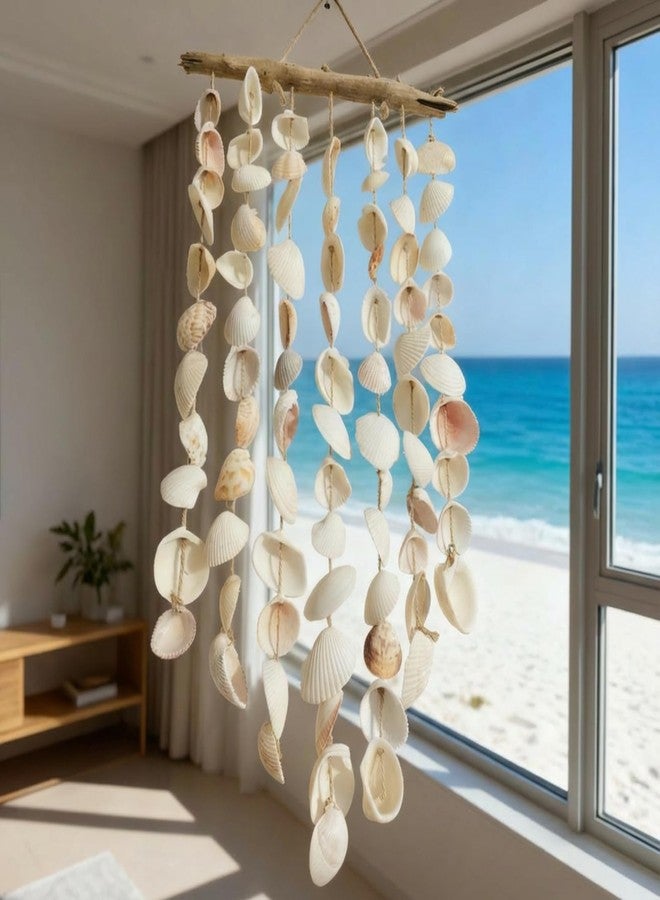 Novabright Beach Seashell Wall Hanging Decor Beach Room Decor Farmhouse Rustic Coastal Decorations Coastal Wall Art for Living Room, Bedroom and Dining - Image 1
