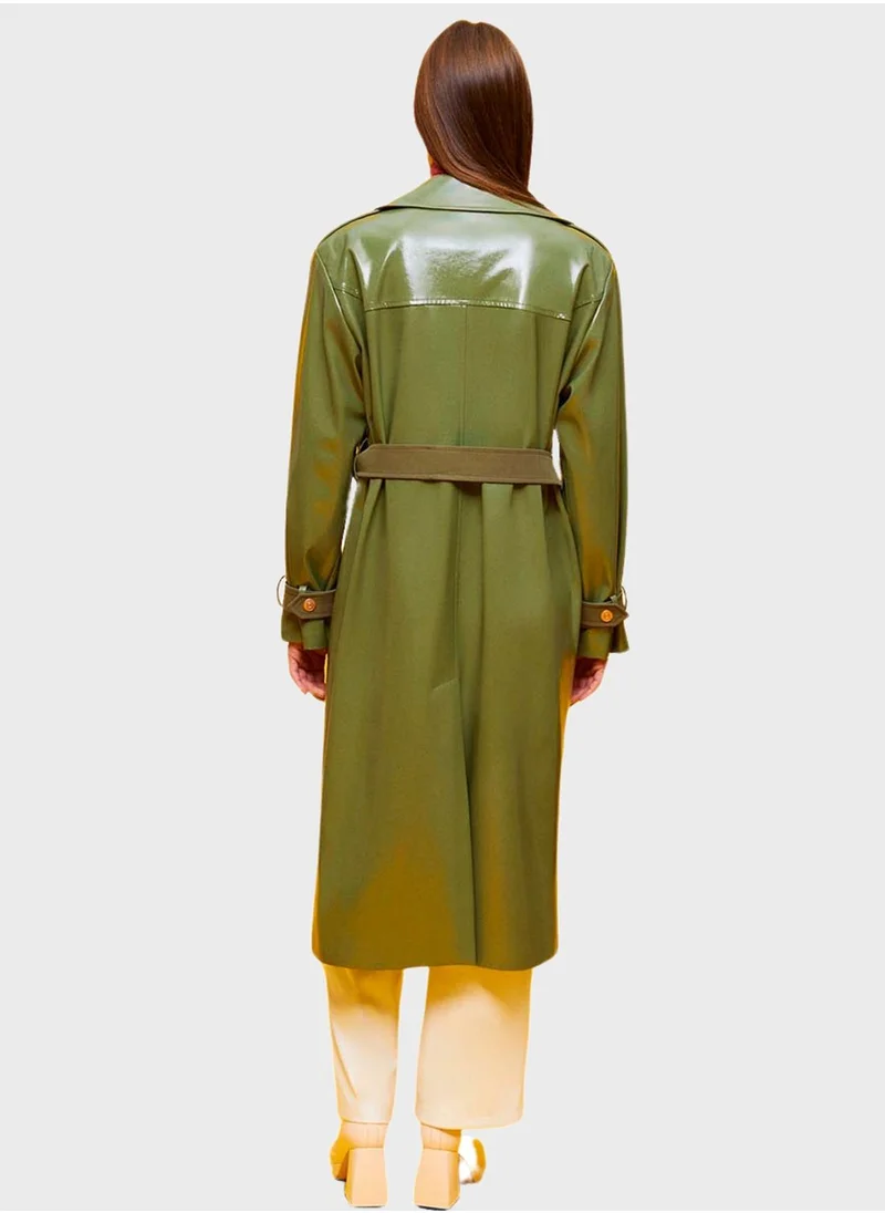 Nocturne Belted Double Breasted Trench Coat