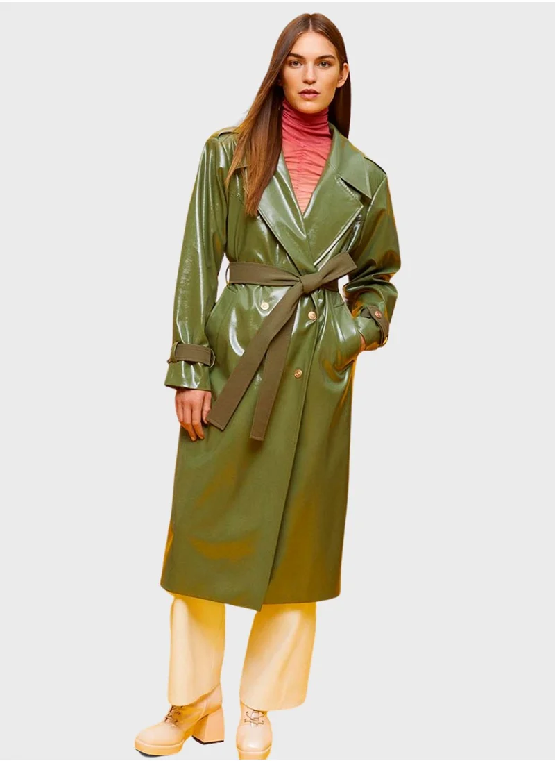 Nocturne Belted Double Breasted Trench Coat