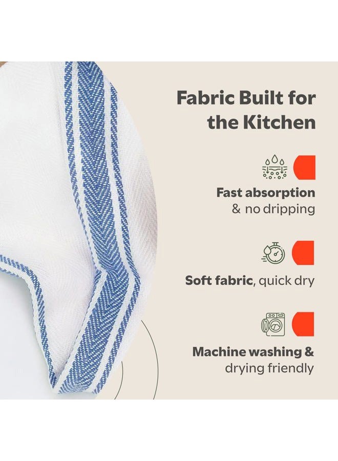 Zeppoli Classic White Kitchen Towels, 15-Pack 100% Natural Cotton Dish Towels, 14 x 25 inches Flour Sack Towels - Make Great Bar Towels - Image 4