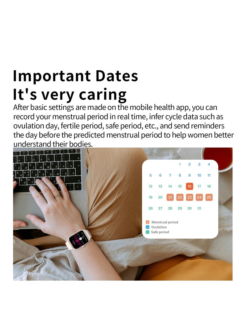 New square-screen Smart Watch for Men Women Compatible with call function, fitness tracker, heart rate and blood oxygen monitoring,  3D dynamic watch face. with iPhone Samsung Android Phone 1.85 inch Full Touch Screen  Bluetooh Fitness Tracker - Image 5