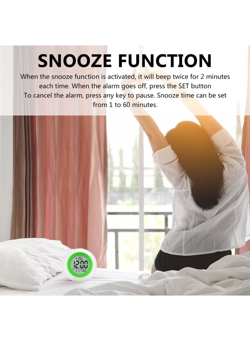 SOLARAE Kids Alarm Clock, 7 Color Changing Night Light, Digital Alarm Clock with Rechargeable, Kids Clock, Suitable for Adults and Childre (green) - Image 5