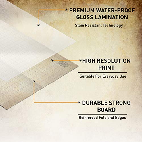 Melee Mats DND Map Starter Kit - 23” x 27" Double Sided, Wet/Dry Erase Battle Terrain Grid - Ultimate Tabletop Board Gaming Experience with Accessories - Image 4