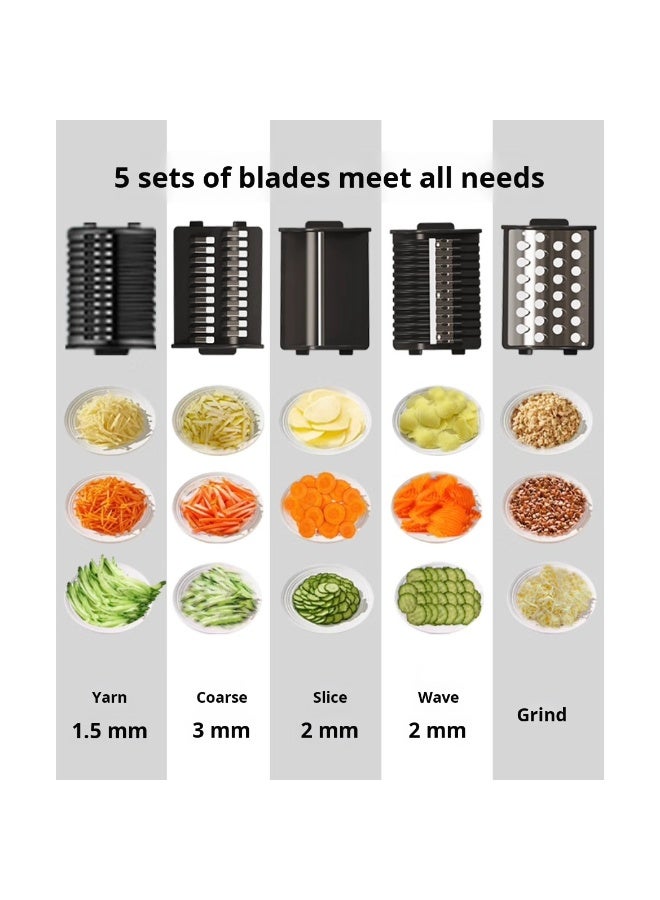 قطاعة خضراوات كهربائية أوتوماتيكية بالكامل من الفولاذ المقاوم للصدأ - معالج طعام سريع | قطاعة خضراوات متعددة الاستخدامات 4 في 1، ومفرمة، وقطاعة فواكه | أداة مطبخ صديقة للبيئة وقابلة لإعادة الشحن - Image 4