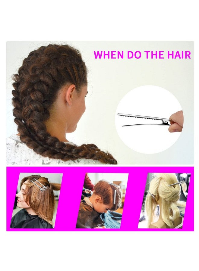 WSYUB 170Pcs Alligator Hair Clips For Bows Wsyub Metal Hair Clips Silver Single Prong Curl Clips Bulk Duck Bill Hair Clips Metal Teeth Bows 4 Sizes Styling Clips For Thick &Thin Hair Or Diy Bows Make - Image 5