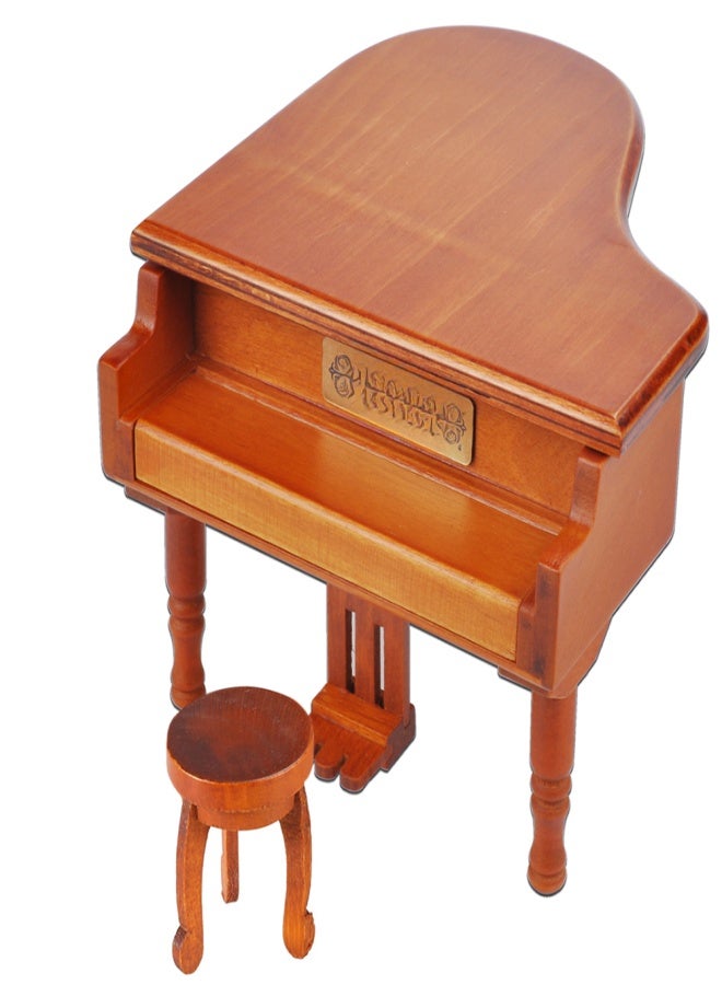 Windup Wooden Piano Musical Box Classical Melody Music Box Random Melody Gift for Children Girls - Image 1