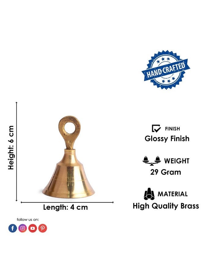 SATVIK STORE SATVIK 6 Pc Set of Brass Bell with Hanging Loops Coaster Beach Decoration Item Vintage Style Indian Bell with Jingle Ring, Wedding Bell, Christmas Bell, Cow, Elephant Bell (Medium) - Image 3