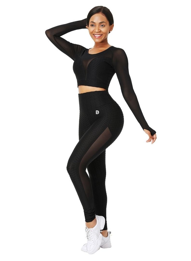 Dee trimmer Mesh Active Wear Track Suit for Women | Sports Fitness Workout & Yoga Set | Black Color | Comfortable and Breathable Performance Wear  - Image 3