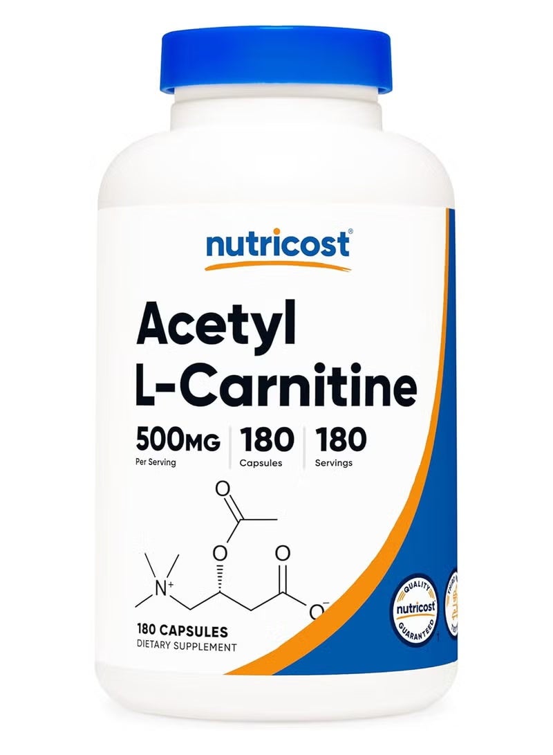 Nutricost, Acetyl L-Carnitine, 500 mg , 180 Capsules - Image 1