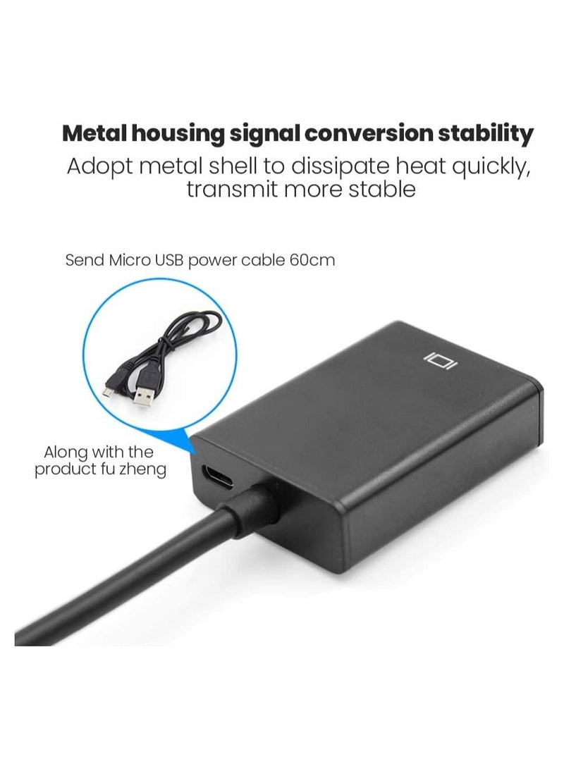 VGA to HDMI Adapter with 3.5mm Audio – FHD 1080P – Connects PC, Laptop, TV, Projector & Large Displays - Image 5