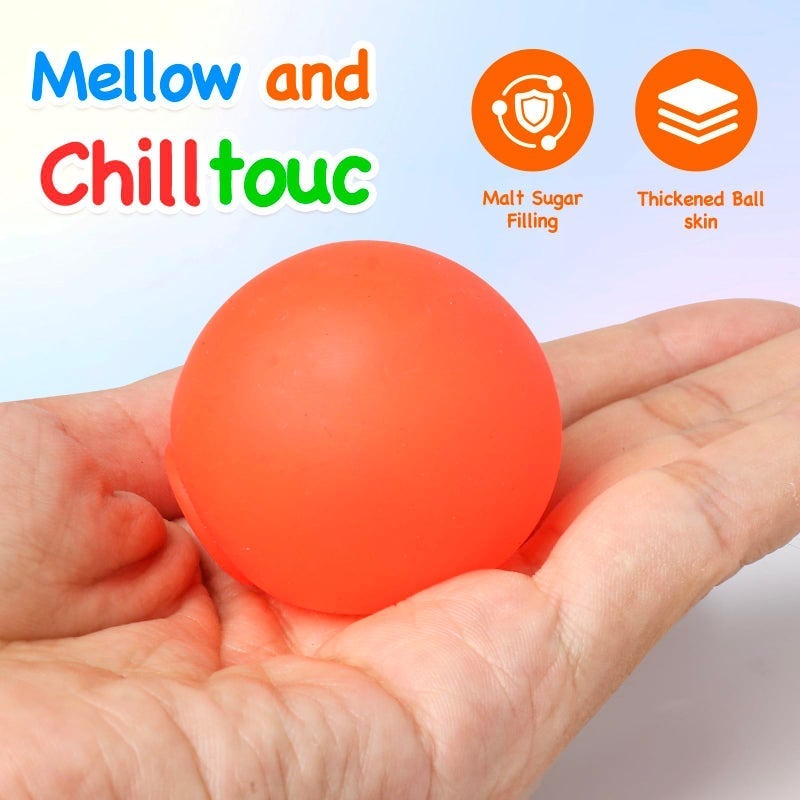 6pack Squishy Stress Balls for Adults Kids Fidget Toys, Sensory Malt Sugar Ball Anxiety Stress Relief Squeeze Toys, Slow Rising Toys for Classroom Boys Girls Party Favors - Image 4