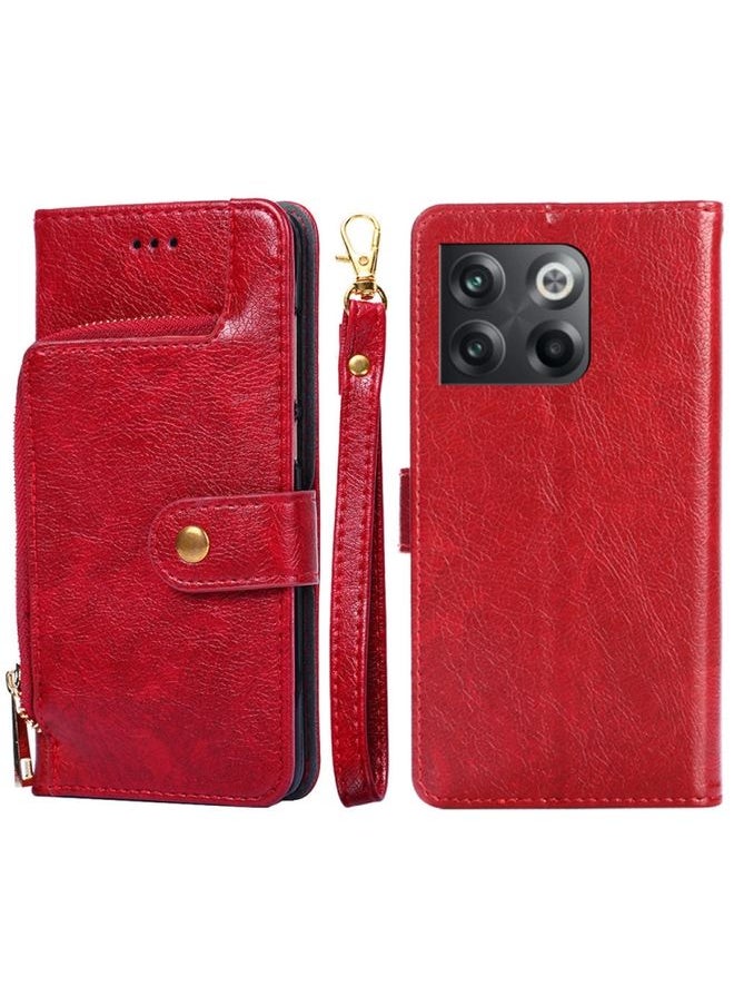 HuHa - Case Cover For For OnePlus Ace Pro 5G Zipper Bag Leather Phone Case(Red) - Image 1