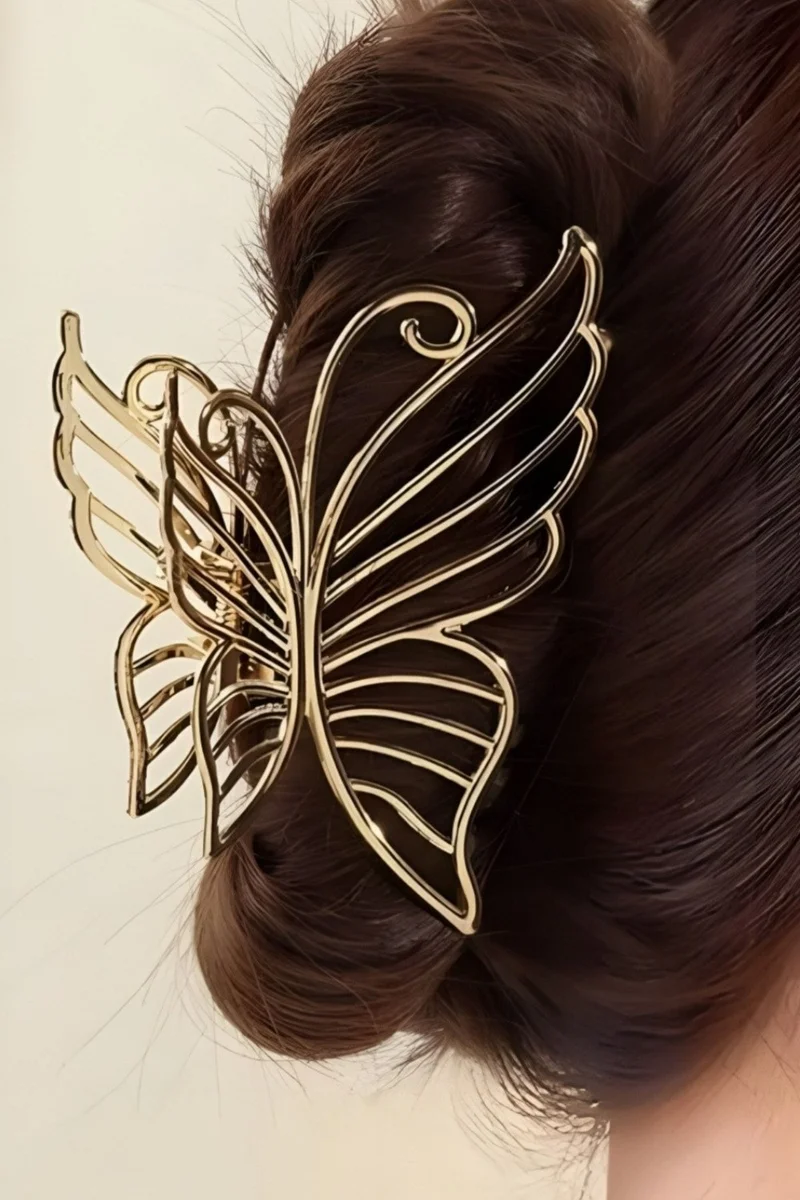 Efna Store Butterfly Model Cage Detailed Modern, Trendy 7 cm Metal Latch Buckle