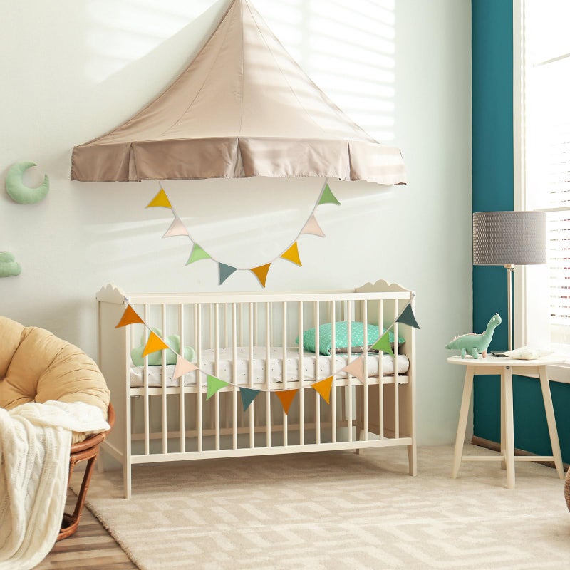 Oudain 15.5 ft Pennant Banner Flags  2 Pcs Nursery Garland Triangle Bunting Flag Baby Banner for Nursery Decor Baby Birthday Boho Wedding Shower Party Event  Each 7.75 ft(Fresh Color) - Image 4